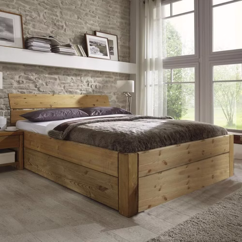 Massivholzbett mit schubladen EASY SLEEP 140x200x45cm Kiefernholz gelaugt geölt Massivholzbett mit schubladen EASY SLEEP 140x200x45cm Kiefer massiv gelaugt geölt Casademobila Goslar