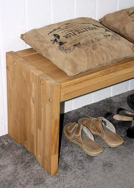 Sitzbank 160x48x40cm BOSTON Kiefer massiv gelaugt geölt holzbank Kiefer vollholz 160cm breit BOSTON gelaugt geölt