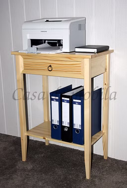 Computertisch aus Holz mit Ablageboden und Schublade