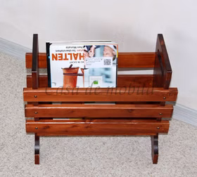 Magazinhalter aus Lindenholz Kirschfarben massiv Magazinhalter aus Lindenholz Kirschfarben massiv