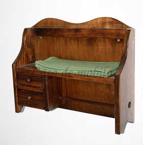 Küchenregal mit Küchenrollenhalter Ablage und Schubladen Holz massiv Kolonial Küchenregal mit Küchenrollenhalter Ablage und Schubladen Holz massiv Kolonial