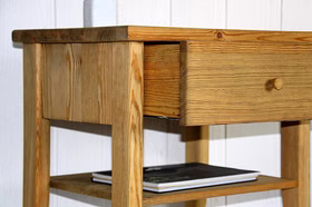 Nachtkonsole mit schublade Easy Sleep 55x53x40cm Kiefer gelaugt geölt Nachtschrank Nr.3 innen schublade und ablage Easy Sleep Kiefer massiv gelaugt geölt Casa de mobila Goslar