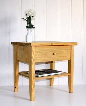 Nachtkonsole mit schublade Easy Sleep 55x53x40cm Kiefer gelaugt geölt Massivholz Nachttisch mit schublade und ablage Easy Sleep 55x53x40cm Kiefer massiv gelaugt geölt Casa de mobila Goslar