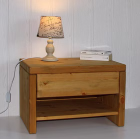 Nachtkommode-Kiefer-gelaugt.jpg Nachtkommode mit Schublade und ablage Easy Sleep 59x45x42cm Kiefernholz massiv gelaugt geölt Casa de mobila Goslar Tjørnbo möbel