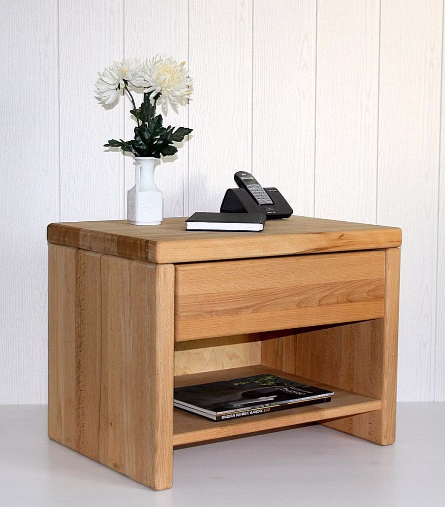 Nachtkommode mit Schublade 59x45x42cm EASY SLEEP Kernbuche massiv geölt Massivholz Nachtkommode mit schublade und ablage EASY SLEEP 59x45x42cm Kernbuche massiv natur geölt Casa de mobila Goslar