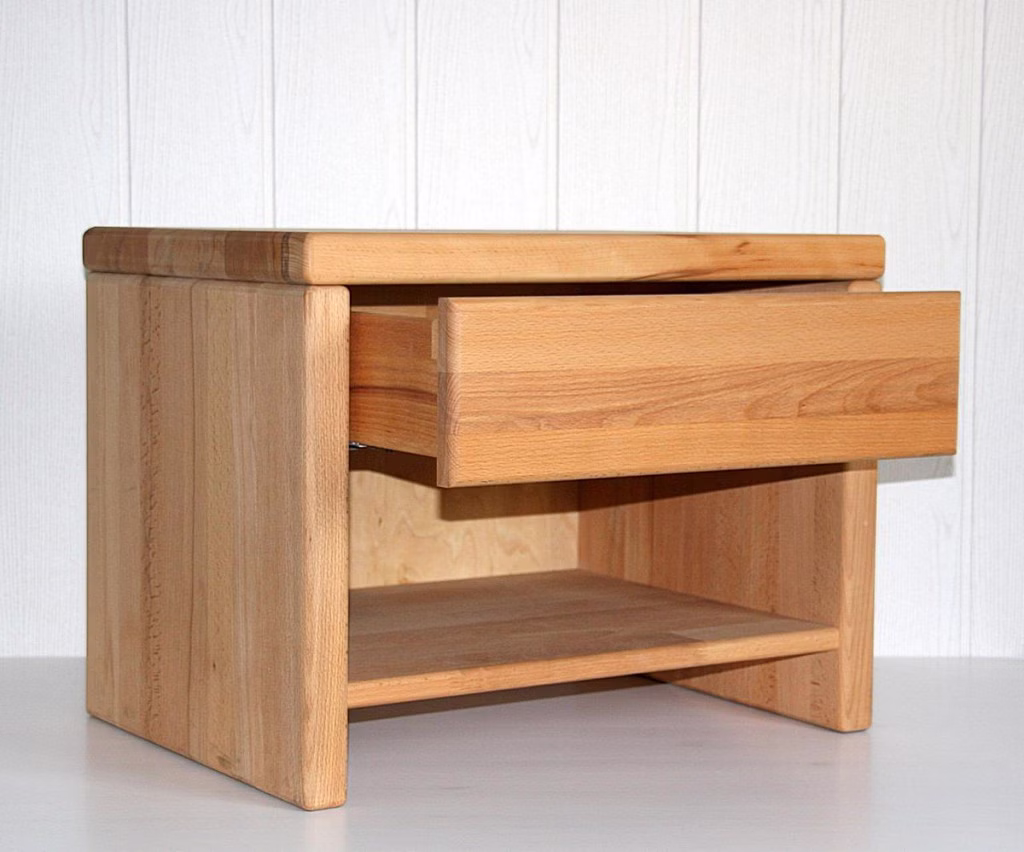 Nachtkommode mit Schublade 59x45x42cm EASY SLEEP Kernbuche massiv geölt Massivholz Nachtkommode mit schublade und ablage EASY SLEEP 59x45x42cm buchenholz massiv natur geölt Casa de mobila Goslar