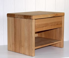 Massivholz Nachttisch mit schublade und ablage EASY SLEEP 59x45x42cm Kernbuche massiv natur geölt Casa de mobila Goslar