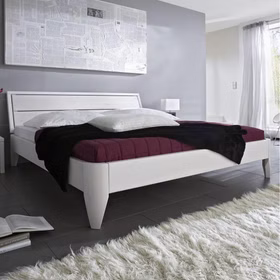 Bett 140x200 Beine 1 Komforthöhe Kopfteil 1 Kiefer astfrei weiß lackiert Bett 140x200 Beine 1 Komforthöhe Kopfteil 1 Kiefer astfrei weiß lackiert