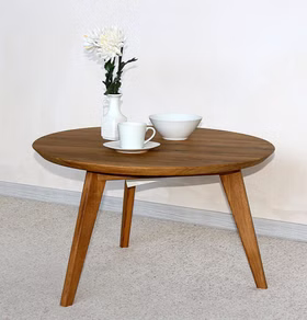 Couchtisch 2er Set rund 70x41x70 & 90x47x90 cm Wildeiche natur geölt Couchtisch 2er Set rund 70x41x70 & 90x47x90 cm Wildeiche natur geölt
