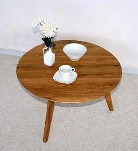 Couchtisch 2er Set rund 70x41x70 & 90x47x90 cm Wildeiche natur geölt Couchtisch 2er Set rund 70x41x70 & 90x47x90 cm Wildeiche natur geölt