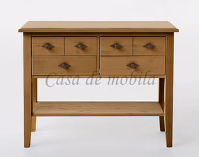 Garderobentisch mit Ablage und Schubladen 102x79x35cm BERGEN Kiefer massiv gelaugt geölt Casa de mobila Goslar