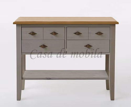 Konsolentisch 102x79x35cm BERGEN Kiefer 2farbig grau / gelaugt geölt Konsolentisch 102x79x35cm BERGEN Kiefer 2farbig grau / gelaugt geölt