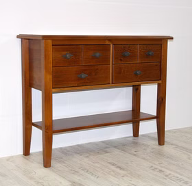 Konsolentisch 102x79x35cm BERGEN Kiefer bernsteinfarben lackiert Massivholz TV-tisch mit Schubladen 102x79x35cm BERGEN Kiefer massiv kirschbaumfarben lackiert Casademobila Goslar