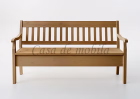 Holzbank mit Stauraum und Armlehne Boston 169cm breit Kiefer massiv gelaugt geölt bei Casademobila Goslar