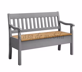 Truhenbank 131x93x46cm BOSTON Kiefer massiv 2farbig grau gelaugt von Casademobila Goslar Truhenbank 131x93x46cm BOSTON Kiefer massiv 2farbig grau gelaugt von Casademobila Goslar