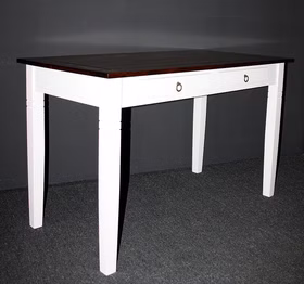 Massivholz Tisch Schmal DECOR Pappel 2farbig weiß Dunkelbraun kolonial casademobila Goslar