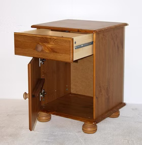 Massivholz Nachtschrank 44x58x38cm MOND Kiefer massiv Honigfarben lackiert casademobila Goslar