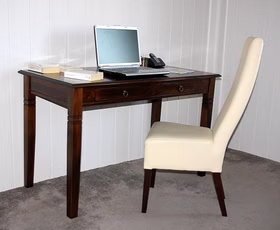 Massivholz Bürotisch mit schubladen PC tisch DECOR Dunkelbraun kolonialstil nussbaum