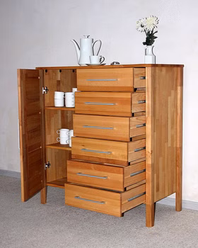 Massivholz Geschirrkommode mit schubladen ZENNA Kernbuche massiv natur geölt casademobila Goslar Massivholz Geschirrkommode mit schubladen ZENNA Kernbuche massiv natur geölt casademobila Goslar
