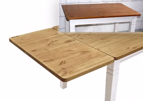 Esstisch 180x78x90cm FJORD Kiefer massiv 2farbig weiß lasiert / bernstein lackiert Esstisch 180x78x90cm FJORD Kiefer massiv 2farbig weiß lasiert / bernstein lackiert