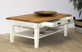 Massivholz Couchtisch mit schubladen und Ablage 130x48x75cm NORDIC HOME Kiefer massiv cremefarben lackiert Wildeiche geölt von Casademobila Goslar Massivholz Couchtisch mit schubladen und Ablage 130x48x75cm NORDIC HOME Kiefer massiv cremefarben lackiert Wildeiche geölt von Casademobila Goslar