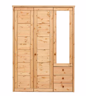 Massivholz Kleiderschrank mit Schubladen und Spiegel 163x224x62cm RAUNA 3türig Kiefer massiv gelaugt geölt Casa de mobila Goslar Massivholz Kleiderschrank mit Schubladen und Spiegel 163x224x62cm RAUNA 3türig Kiefer massiv gelaugt geölt Casa de mobila Goslar