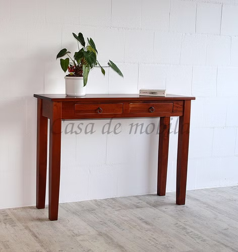 Massivholz Konsolentisch 115x80x35 DECOR Pappel massiv kirschbaumfarben lackiert Casa de mobila Goslar