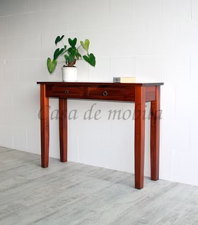Massivholz Konsolentisch 115x80x35 DECOR Pappel massiv kirschbaumfarben lackiert Casa de mobila Goslar