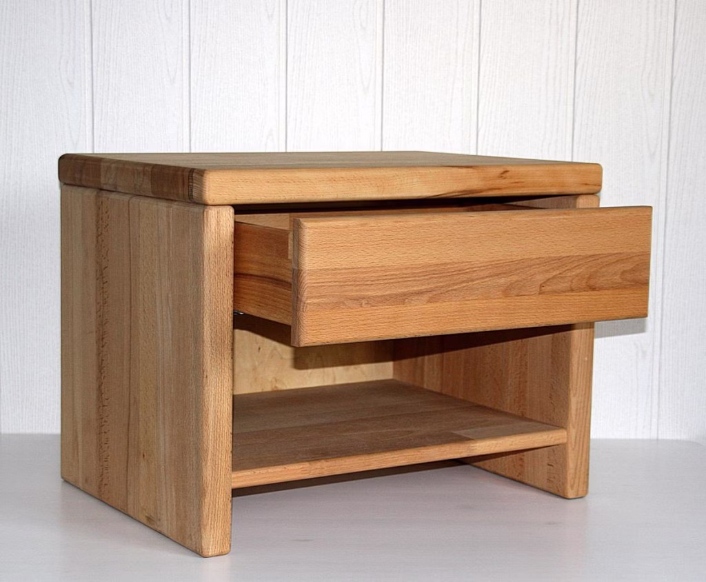 Nachtkommode mit schublade 59x39x42cm EASY SLEEP Kernbuche massiv geölt Nachtkonsole mit schublade und ablage in 39 cm höhe EASY SLEEP Kernbuche massiv natur geölt Casa de mobila Goslar