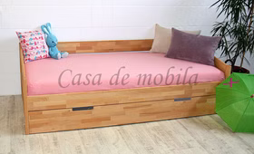 Schubladenbett 90x200cm ZENNA Kernbuche massiv geölt Holzbett mit stauraum 90x200 cm Kernbuche massiv geölt Casa de mobila Goslar
