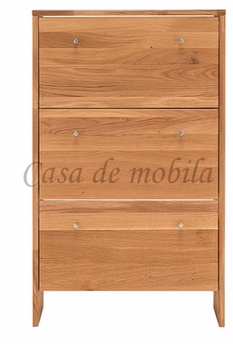 Schmale Schuhschrank mit 3 Klappen Gomma 82x133x27cm Wildeiche massiv natur geölt Casa de mobila Goslar Schmale Schuhschrank mit 3 Klappen Gomma 82x133x27cm Wildeiche massiv natur geölt Casa de mobila Goslar