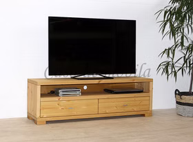 Massivholz Fernsehkommode mit schubladen 160x51x43cm GULDBORG Kiefer massiv gelaugt geölt Casa de mobila Goslar