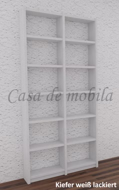 Massivholz Standregal schmaler Regal 92x197x21cm CONTRA Kiefer massiv weiß von Casa de mobila Goslar Massivholz Standregal schmaler Regal 92x197x21cm CONTRA Kiefer massiv weiß von Casa de mobila Goslar