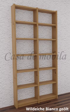 Massivholz Standregal schmaler Regal 92x197x21cm CONTRA Wildeiche massiv Bianco geölt von Casa de mobila Goslar Massivholz Standregal schmaler Regal 92x197x21cm CONTRA Wildeiche massiv Bianco geölt von Casa de mobila Goslar