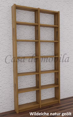 Massivholz Standregal schmaler Regal 92x197x21cm CONTRA Wildeiche massiv natur geölt von Casa de mobila Goslar Massivholz Standregal schmaler Regal 92x197x21cm CONTRA Wildeiche massiv natur geölt von Casa de mobila Goslar
