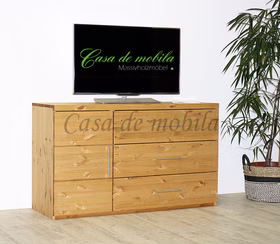 Kommode 135x80x48cm GLORIA Kiefernholz gelaugt geölt Massivholz TV-Kommode breit 135x80x48cm GLORIA Kiefer massiv gelaugt geölt casademobila Goslar