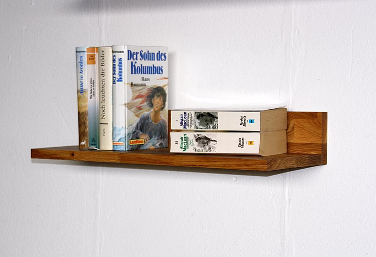 Wandboard 60x10x20cm KOMBI Wildeiche massiv geölt Hängeregale 60x10x20cm KOMBI Wildeiche massiv natur geölt Casa de mobila Goslar