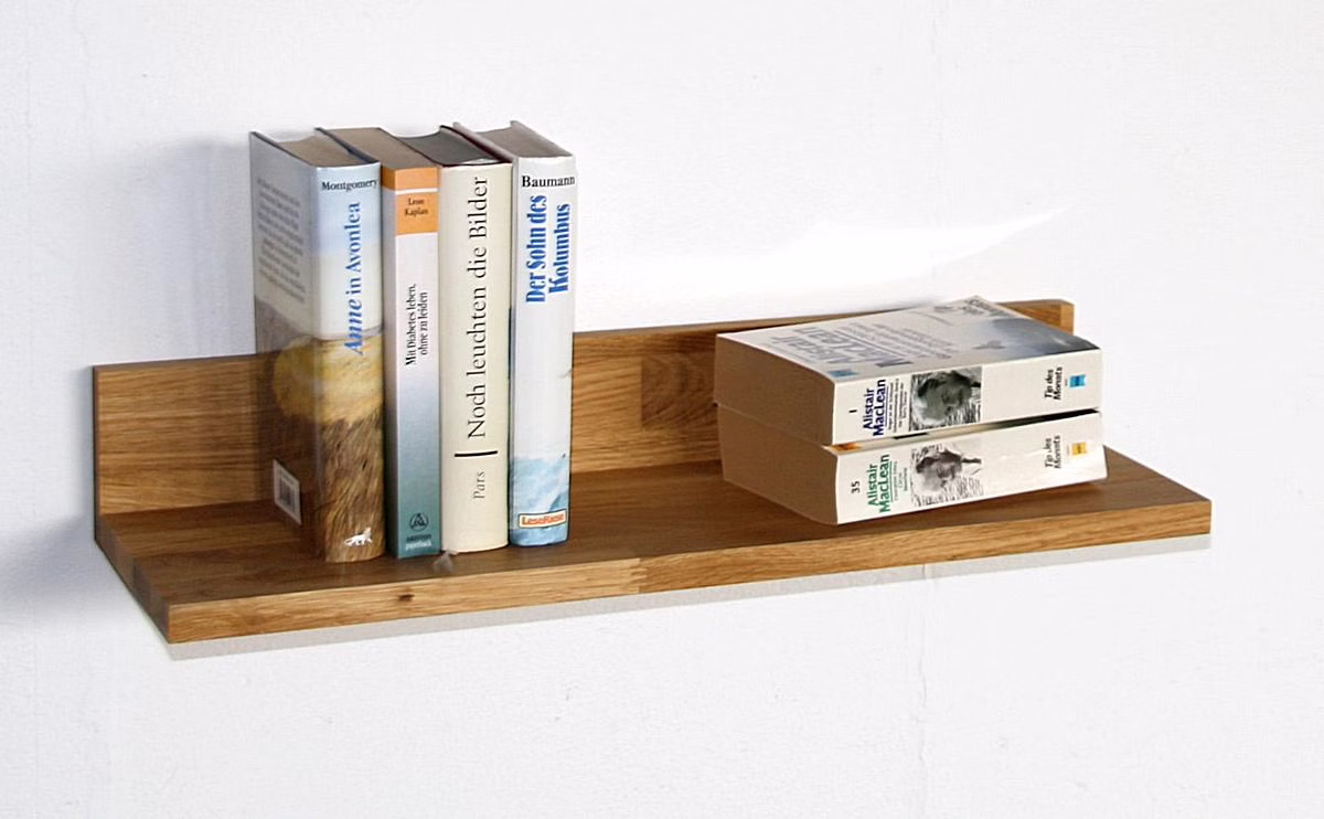 Wandboard 60x10x20cm KOMBI Wildeiche massiv geölt Wandregal 60x10x20cm KOMBI Wildeiche massiv natur geölt Casa de mobila Goslar