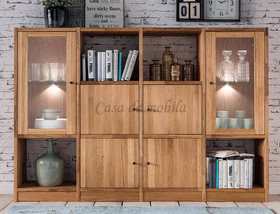 Regalwand 181x125x34cm GRIT Wildeiche massiv geölt Highboard GRIT 181x125x34cm Wildeiche massiv natur geölt Casa de mobila Goslar