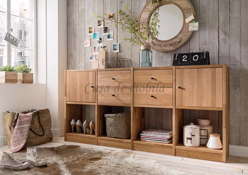 Dielenkommode GRIT 181x87x34cm Wildeiche massiv natur geölt Casa de mobila Goslar