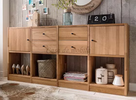 Regalwand 181x87x34cm Wildeiche massiv geölt Dielenkommode GRIT 181x87x34cm Wildeiche massiv natur geölt Casa de mobila Goslar