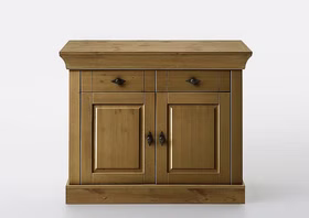 Kommode 2 türig 108x85x45cm BERGEN Kiefer massiv Anrichte 2 türig BERGEN Kiefer massiv bernsteinfarben lackiert Casa de mobila Goslar