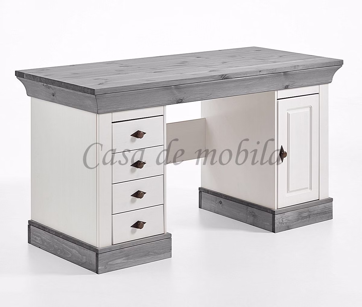 Schreibtisch 143x77x65cm BERGEN Kiefer 2farbig weiß / grau lasiert Schreibtisch 143x77x65cm BERGEN Kiefer 2farbig weiß / grau lasiert