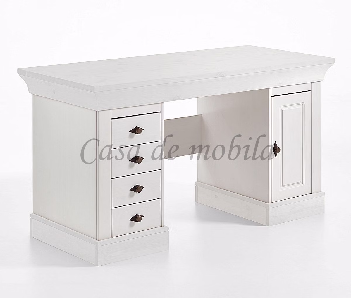 Schreibtisch 143x77x65cm BERGEN Kiefer massiv weiß lasiert Schreibtisch 143x77x65cm BERGEN Kiefer massiv weiß lasiert