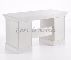 Schreibtisch 143x77x65cm BERGEN Kiefer massiv weiß lasiert
