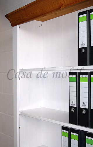 Massivholz Bücherregal 108x202x38cm BERGEN Kiefer massiv weiß gelaugt geölt oder Bernsteinfarben Casa de mobila Goslar