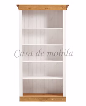 Massivholz Büroregal landhaus 108x202x38cm BERGEN Kiefer massiv weiß gelaugt geölt Casa de mobila Goslar