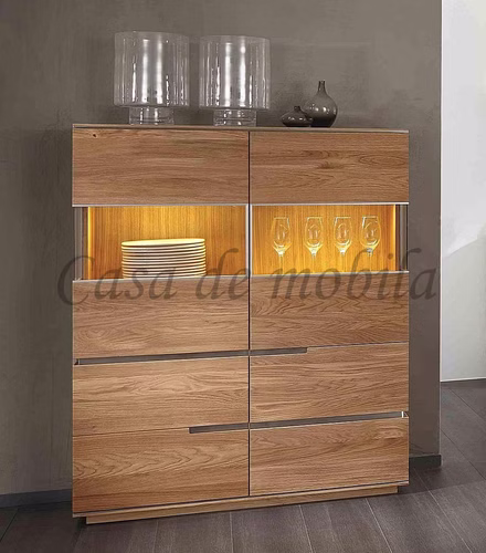 78.AC-76165 rustikale Asteiche natur oder Bianco geölt Highboard Eckglasfüllung Massivholz 78.AC-76165 rustikale Asteiche natur oder Bianco geölt Highboard mit Glaseinsatztür Massivholz