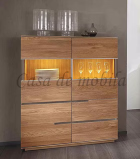 78.AC-76165 rustikale Asteiche natur oder Bianco geölt Highboard Eckglasfüllung Massivholz 78.AC-76165 rustikale Asteiche natur oder Bianco geölt Highboard mit Glaseinsatztür Massivholz