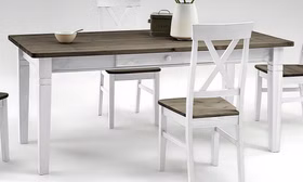 Esstisch 180x78x90cm FJORD Kiefer massiv 2farbig weiß / grau lasiert Esstisch 180x78x90cm FJORD Kiefer massiv 2farbig weiß / grau lasiert